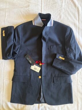 Tommy Hilfiger Navy Sport Coat with Gold Buttons